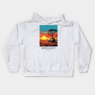 A Pop Art Travel Print of the Serengeti National Park - Tanzania Kids Hoodie